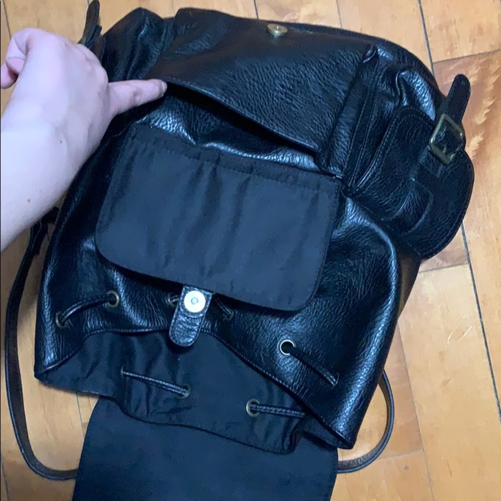 Faux leather black backpack - Picture 5 of 6